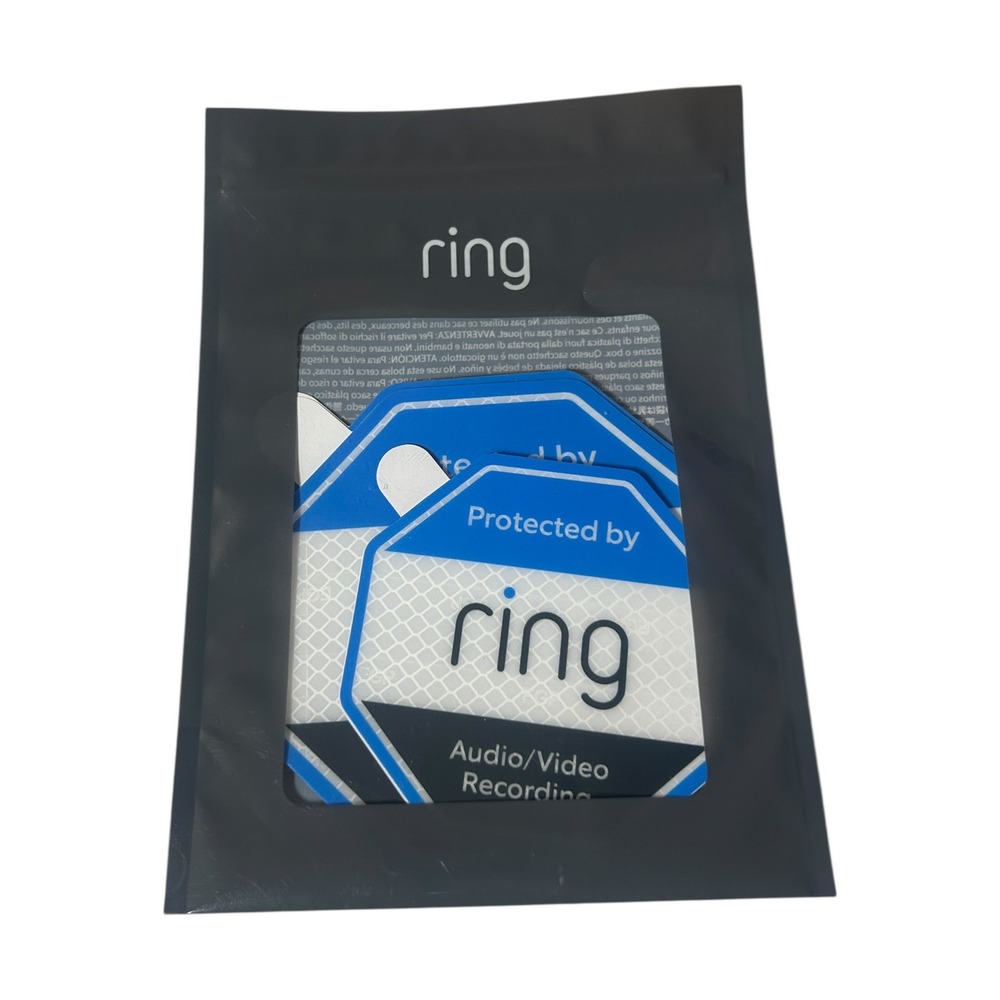 Ring Security Reflective Window Stickers Audio Video Recording Decals 2Pack Blue